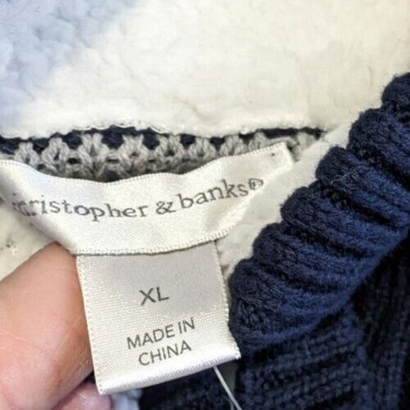 NWT Christopher Banks Button Front Cardigan Knit Winter Sweater Women's Sz XL - Picture 2 of 10